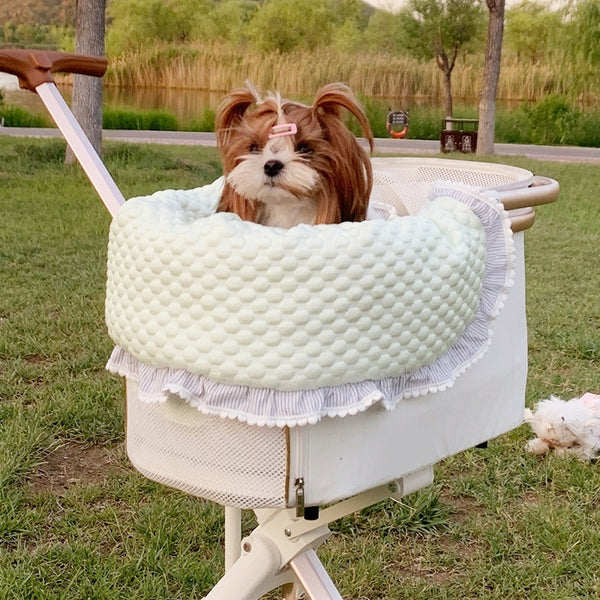 Cojín de toalla antisuciedad para cochecito de mascotas, juego de tres piezas de algodón puro para gatos y perros, almohadilla extraíble y lavable