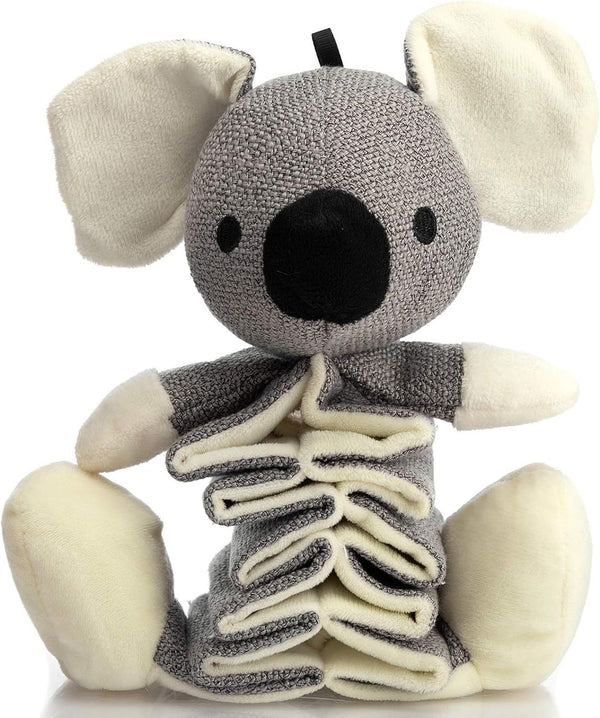 Jouets pour chiens Hollypet Jouet couineur Animal en peluche partielle avec papier froissé Soulage l'ennui pour les petits, moyens et grands chiens Koala gris