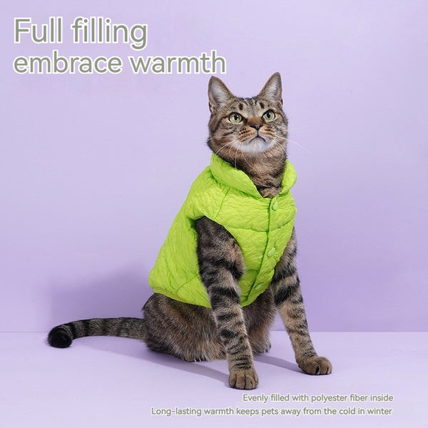 Pet Cat And Dog Universal Clothes Vest Winter Warm Cat New Winter Clothes Anti-lint