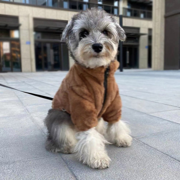 Camisa con cremallera de piel de visón para mascotas