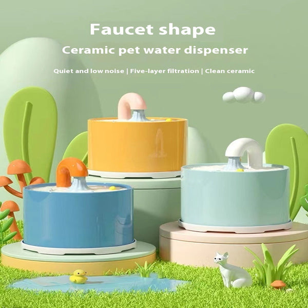 Distributeur d'eau en céramique pour chat à circulation automatique et bouche à boire résistante à l'humidité