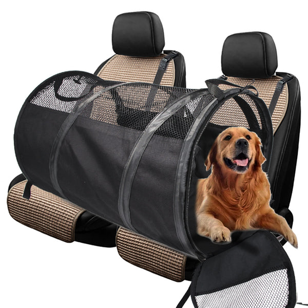 Tente pliable pour siège arrière de voiture avec coussin pour animaux de compagnie