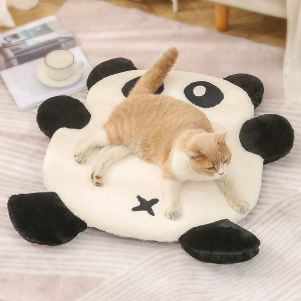 Lit pour animaux de compagnie en forme de panda - Matelas de couchage chaud, antidérapant et amovible pour chats et chiens