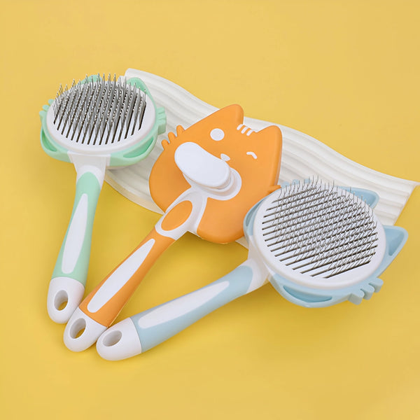 Brosse de toilettage autonettoyante pour animaux de compagnie - Élimine les poils de chien et de chat