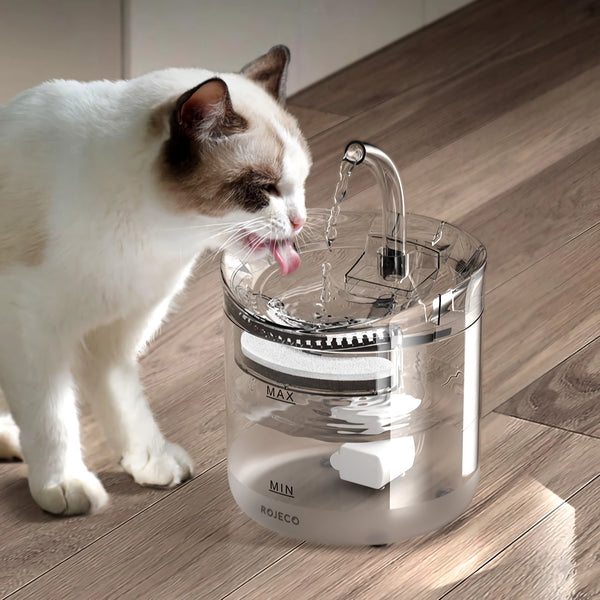 Fuente de agua automática para gatos con dos modos de flujo y sensor inteligente