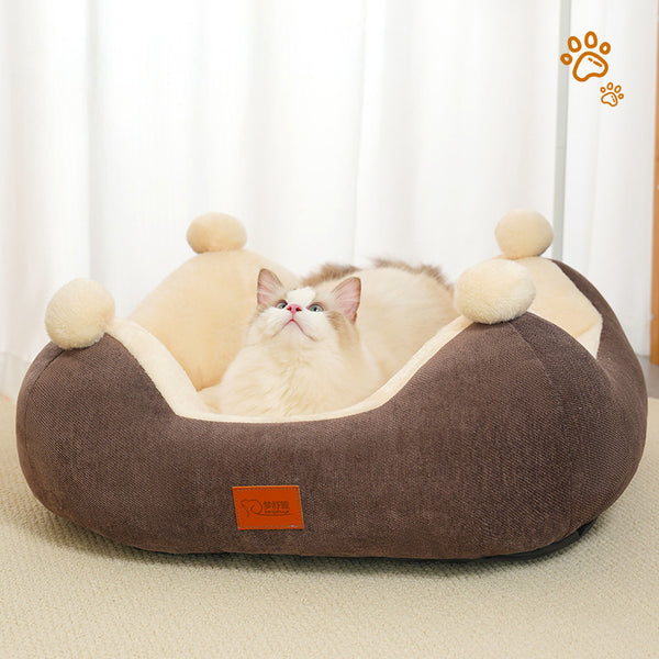 Warm Winter Cat Nest  Open Rabbit Velvet Square Nest Thick Pet Nest Universal Pet Supplies For All Four Seasons