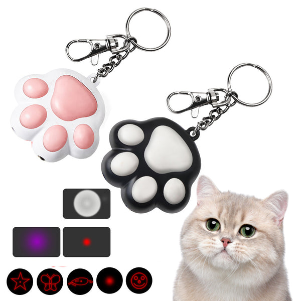 Pet Cats Infrared Teaser Toys Key Chain Lighting Multifunctional Rechargeable Various Patterns Iq Training Toy Usb Charge