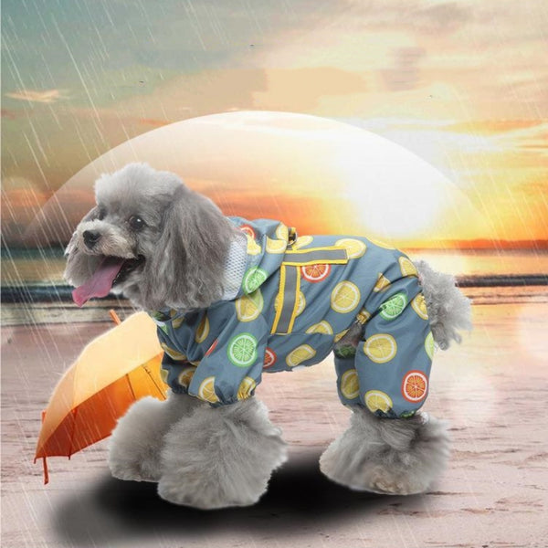 Pet Sound Dog Raincoat Four-legged Reflective Raincoat Pattern Dog Four Seasons Universal