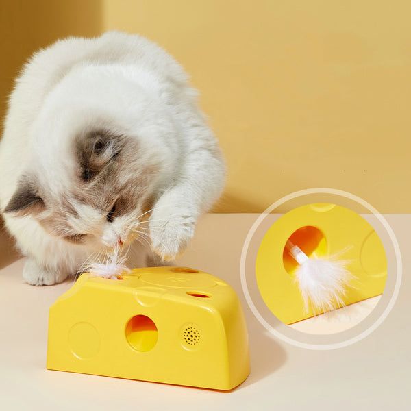 Juguete eléctrico inteligente para gatos con forma de queso creativo