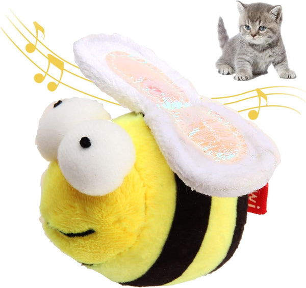 Jouet sonore d'abeille gazouillante pour chats Jouets interactifs pour chats couineurs Melody Chaser Jouer et couiner Jouet pour chaton pour l'ennui