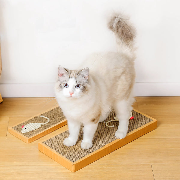 Rascador para gatos de sisal con forma de ratón: almohadilla de cartón corrugado duradera para gatos