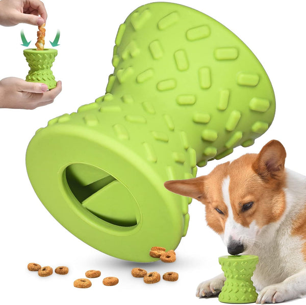 Jouets interactifs pour chiots avec distributeur de friandises, os pour chiens pour mâcheurs agressifs, super jouets pour chiens, jouets à mâcher résistants pour chiens, os en caoutchouc naturel, haltères qui fuient