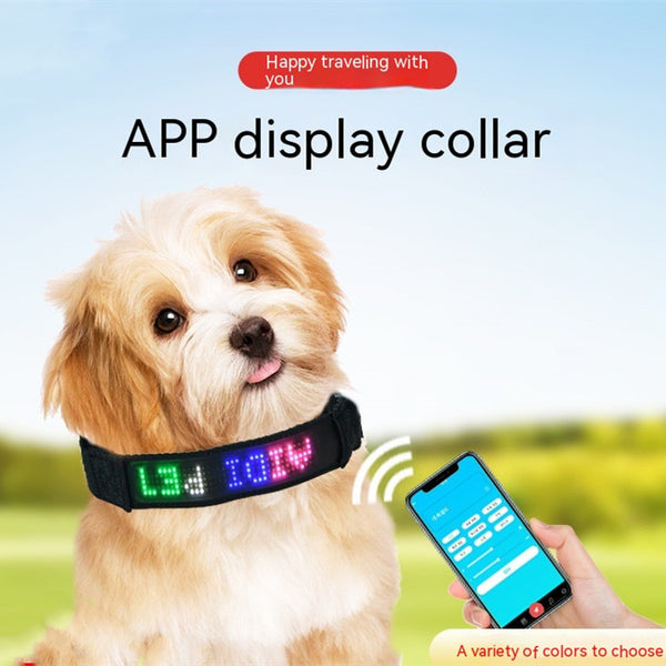 Pet Supplies Smart Tracking Device Mobile Phone APP Control DIY Edit Anti-lost LED Luminous Dog Harness