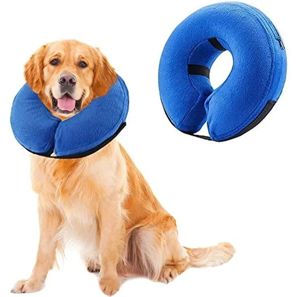 Conos para perros después de la cirugía Collar inflable protector para perros Collar de recuperación para mascotas Cono suave para mascotas para perros pequeños, medianos o grandes Gatos