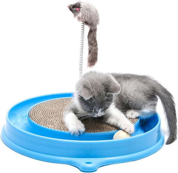 Jouet à gratter pour chat, jouet pour chat, coussin à gratter, coussin de poteau, exercice d'entraînement interactif, souris, jouet avec balle pour chaton et chiot