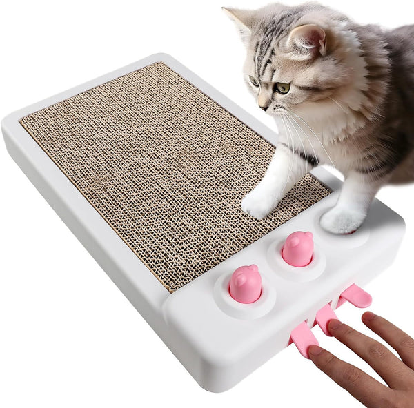 Jouet griffoir pour chat Jouet interactif Whack A Mole pour chat Griffoir pour chat en carton Planche à gratter pour chat Tapis à gratter pour chat pour chats d'intérieur Jouets d'enrichissement pour chats