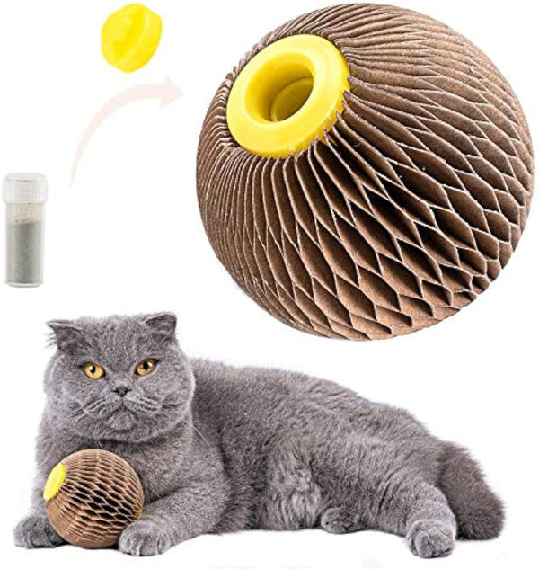 Catnip Ball Toy For Cats Catnip Refillable Scratcher Ball Kitty's Faithful Playmate Reduce Obesity And Loneliness