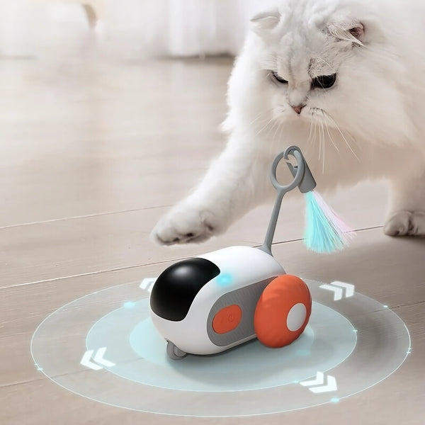 Juguete para gatos con forma de coche rodante a control remoto