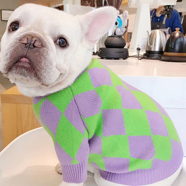 Trendy Plaid Clothes Dog Pet Sweater