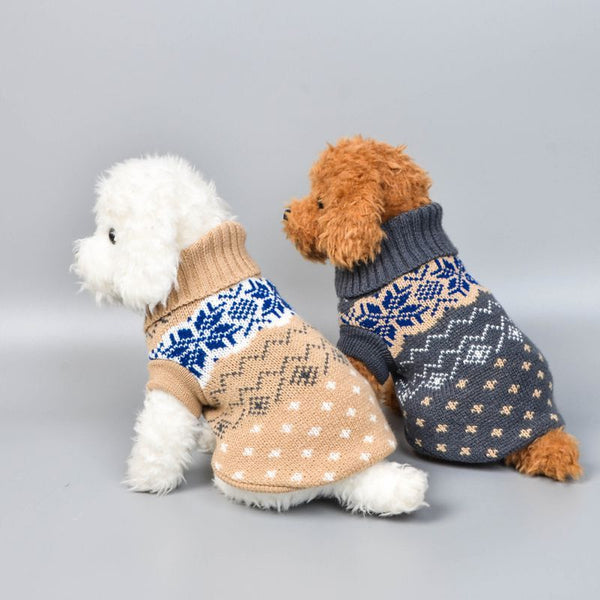 Autumn And Winter Warm Stretch Snowflake Pet Sweater