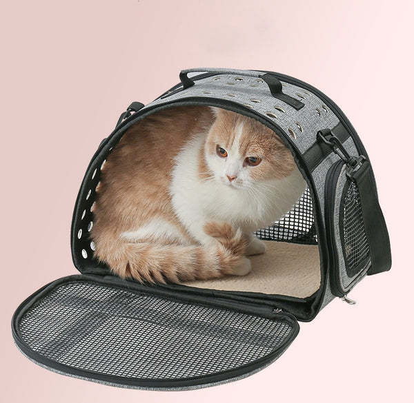 Bolsa de viaje portátil para mascotas con un solo hombro para arena de gatos