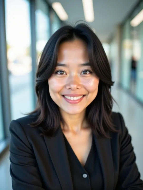 AI headshot example, modern office