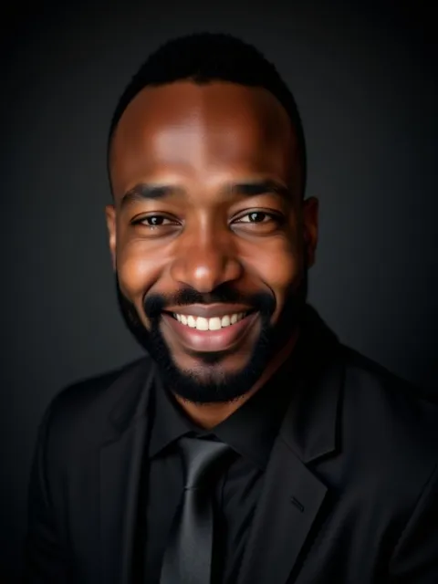 Dark executive headshot example